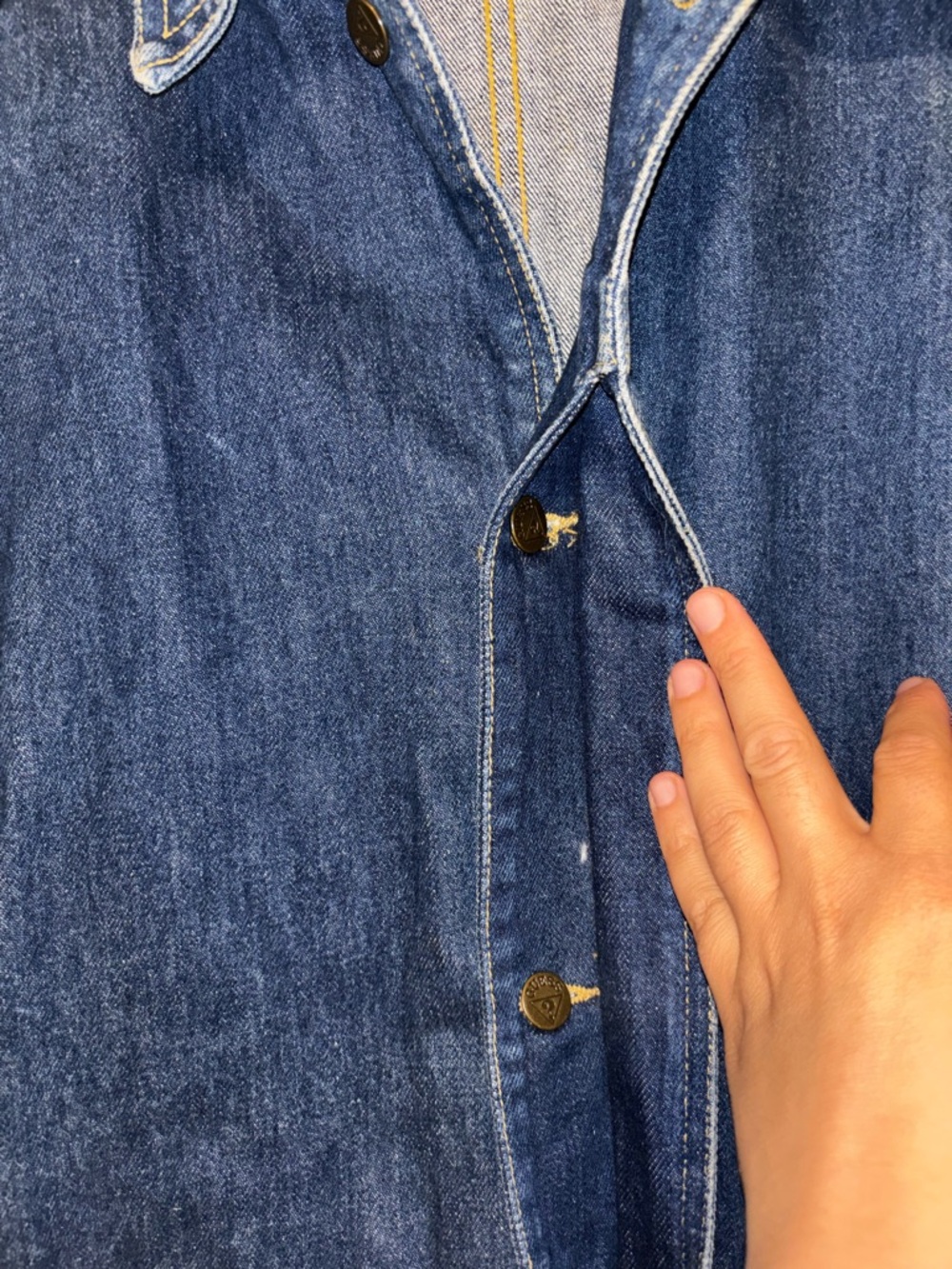 Vintage 80s Georges Marciano GUESS L Oversized Denim Jean Long Coat Jacket - Picture 9 of 15